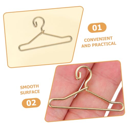 BESPORTBLE 10 Stück Teiliges Mini Metall Puppenhaus Kleiderbügel Gold Miniatur Puppenschrank Organizer zum Aufhängen von Puppenkleidung Geeignet für Puppenhaus Deko und Schrankordnung von BESPORTBLE