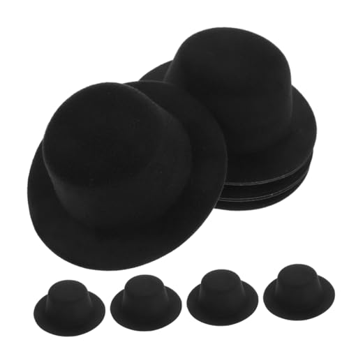 BESPORTBLE 10 Stück Teiliges Mini Top Hats Schwarz für DIY Bastelprojekte Mini Puppenhut Formelle Kleine für Feiertagsdeko Haustierkostüme und Partyaccessoires von BESPORTBLE