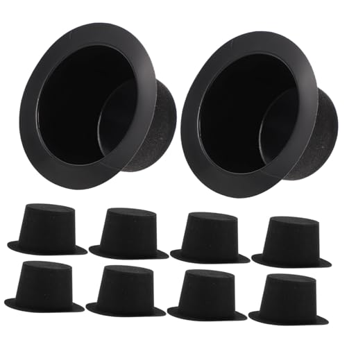 BESPORTBLE 10 Stück Teiliges Mini Top Hut aus Kunststoff Schwarze Mini Hüte für Puppen und Schneemann Dekoration Vielseitige DIY Weihnachtsdeko und Fotorequisiten Langlebig und Festlich für von BESPORTBLE