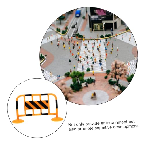 BESPORTBLE 10 Stück Teiliges Mini Verkehrsschild aus Robustem Leuchtend Orangefarbene Miniatur Straßensperren und Zäune Pädagogisches Verkehrsschild für Rollenspiel und Lernen von BESPORTBLE
