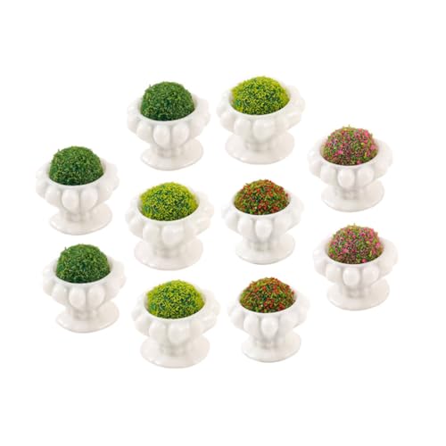 BESPORTBLE 10 Stück Teiliges Miniatur Bonsai Töpfe Kunstpflanzen für Puppenhaus Deko Lebensechte Mini Pflanzenmodelle zur und Gartenverschönerung von BESPORTBLE