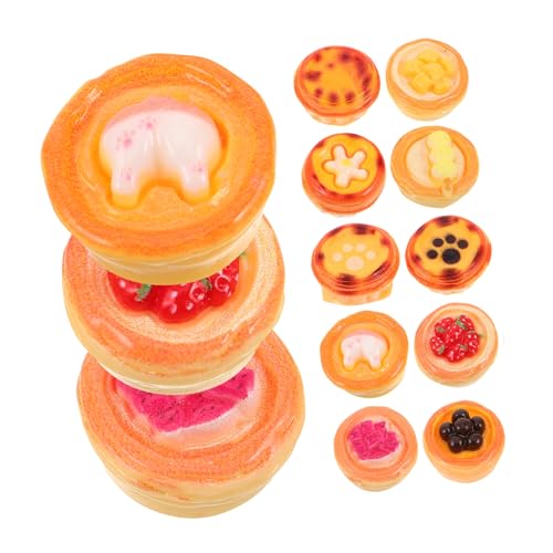 BESPORTBLE 10 Stück Teiliges Miniatur-Ei-Tart-modellset aus Robustem Harz Realistische Puppenhaus-dessertdekoration Kindgerechte für Miniatur-kochspiele und Sammlerstücke von BESPORTBLE