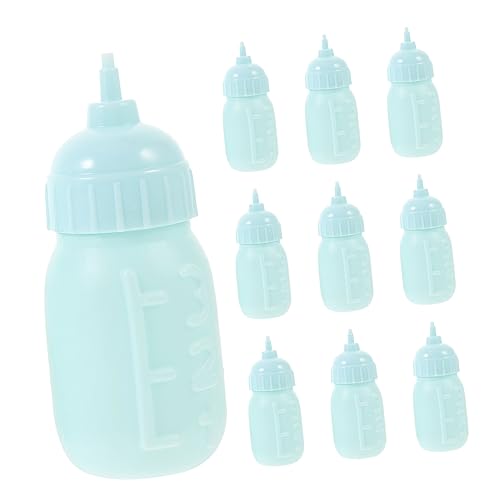 BESPORTBLE 10 Stück Teiliges Miniatur Milchflasche für Puppen Realistisches Zubehör für Rollenspiele und Puppenhaus Leuchtende Farben und Bruchsicher von BESPORTBLE