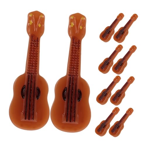 BESPORTBLE 10 Stück Teiliges Miniatur gitarrenmodell Kreative Puppenhaus Dekoration Realistische Mini Gitarre aus Resin Detailreiche Musikinstrument Nachbildung für Schreibtisch und von BESPORTBLE