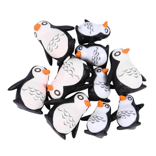 BESPORTBLE 10 Stück Teiliges Pinguin Miniatur aus Hochwertigem Kunstharz und Hohe Figuren Vielseitig als Puppenhaus Deko Tortendeko und Wohnaccessoire für Kindergeburtstage und DIY von BESPORTBLE