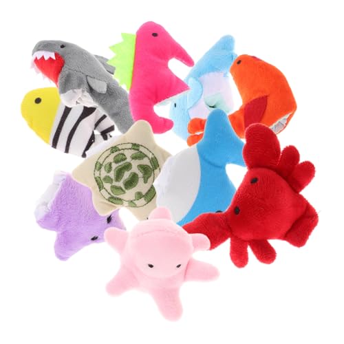 BESPORTBLE 10 Stück Teiliges Plüsch Fingerpuppen mit Niedlichen Cartoon Meerestieren Weiches Material für Geschichtenerzählen und Fantasievollem Spiel Buntes Design Fördert Kreativität und von BESPORTBLE