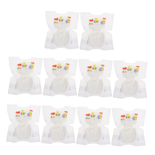 BESPORTBLE 10 Stück Teiliges Puppenwindeln Realistische Mini Windeln aus Leichtem Material Wiederverwendbare Puppenzubehör für Rollenspiele Passend für Verschiedene Puppen für Spielspaß von BESPORTBLE
