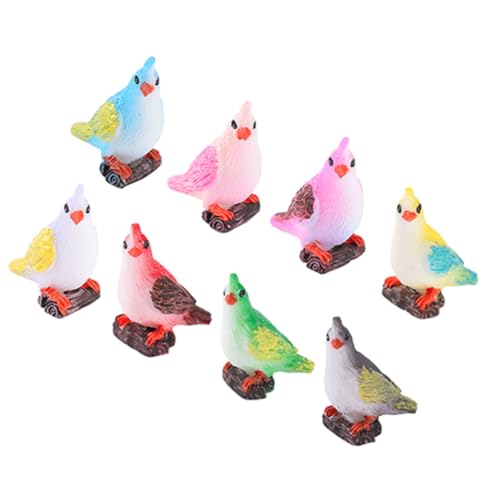 BESPORTBLE 10 Stück Teiliges Resin Papagei Figuren Realistische Miniatur Vogelfiguren mit Lebendigen Farben Leicht und Langlebig für Mikrolandschaften Garten Blumentopfdekoration von BESPORTBLE