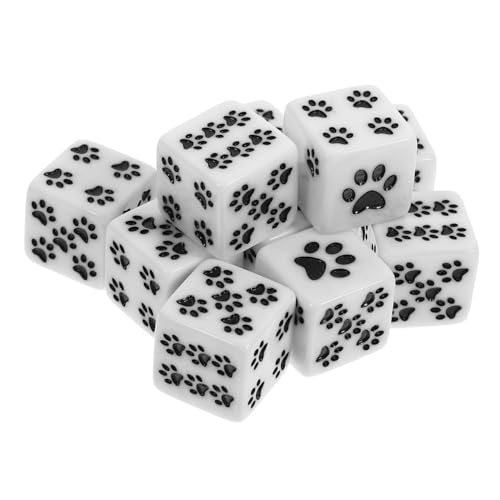 BESPORTBLE 10 Stück Teiliges Resin Würfel mit Seiten und Niedlichem Cartoon Bärpfoten Muster Robuste Spielwürfel mit Glatter Oberfläche für Brettspiele Unterricht und Partys von BESPORTBLE