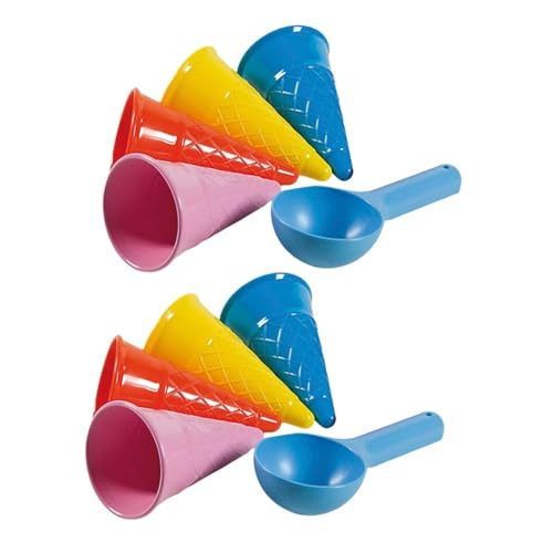 BESPORTBLE 10 Stück Teiliges Strandspielzeug Kunststoff mit Eiscreme-waffeln und Schaufel Kindgerechtes Sandspielzeug Robust und Leicht für Strand Park und Sandkasten Farben von BESPORTBLE