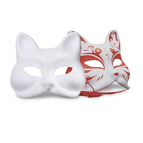 BESPORTBLE 10 Stück Teiliges Umweltfreundliche Weiße Papiermasken zum Bemalen DIY Katzen Gesichtsmaske aus Hochwertigem für Maskenbälle Fasching und Kreative Partys von BESPORTBLE
