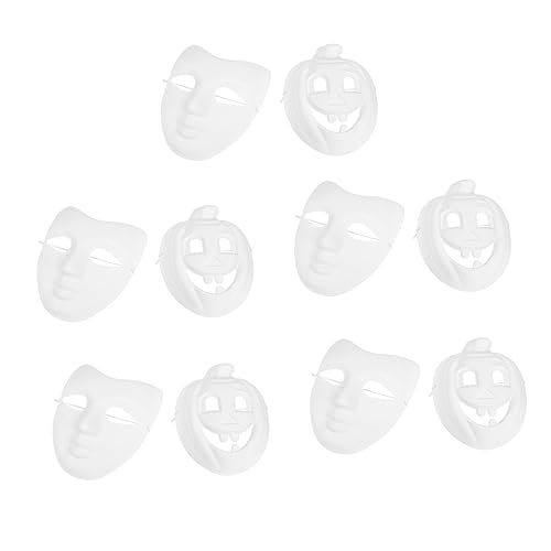 BESPORTBLE 10 Stück Zellstoff-Maske Halloween-Kostüm für Halloween-Cosplay-Masken halloween masken halloweenmaske weihnachtsdeko weiße Halloween-Masken weiße papiermasken selber machen von BESPORTBLE