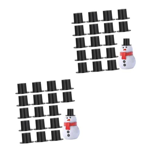 BESPORTBLE 100 Stck. Mini Hüte Schwarz Verschleißfeste Miniatur Puppenhüte für Weihnachtsdeko DIY Bastelbedarf Cosplay Party Zubehör Leichtes Kunststoffmaterial für Schneemann Puppen von BESPORTBLE