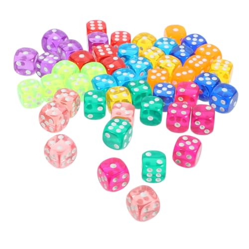 BESPORTBLE 100 Stück Acryl Würfel Transparent Bunte Spielwürfel für Party Brettspiel Tischspiele Leicht Tragbar Robust von BESPORTBLE