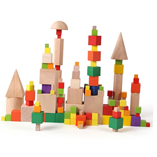 BESPORTBLE 100 Stück Bunte Holzwürfel DIY Bauklötze aus Holz Kreatives für Erwachsene für Bastelprojekte und Puzzles Fördert Kreativität und Vorstellungskraft von BESPORTBLE
