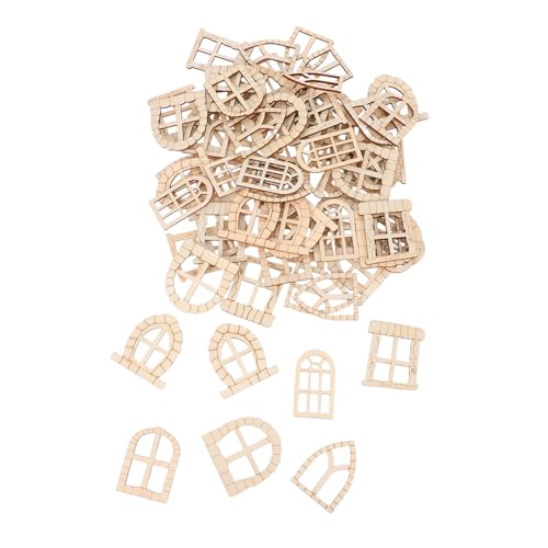 BESPORTBLE 100 Stück Feentüren Gartentüren Mini Feentüren Zum Basteln Miniatur Gartenzubehör Harz Feentüren Miniatur Feentüren Basteln Winzige Holzfenster Modell Aus Holz Beige von BESPORTBLE