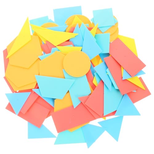 BESPORTBLE 100 Stück Geometrische Formteile für Kinder Lernspielzeug zur Formerkennung Kunststoff Sicher und Glatt für Vorschulkinder zum Unterrichten von Mathematik und von BESPORTBLE