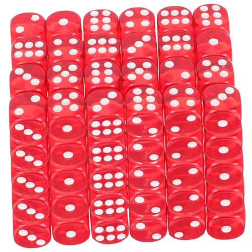BESPORTBLE 100 Stück Große Rote Acrylwürfel mit Zahlen Sechseitige Spielwürfel für Partyspiele Lustige Würfelspiel Requisiten Leichte Robuste Spielwürfel für Erwachsene von BESPORTBLE