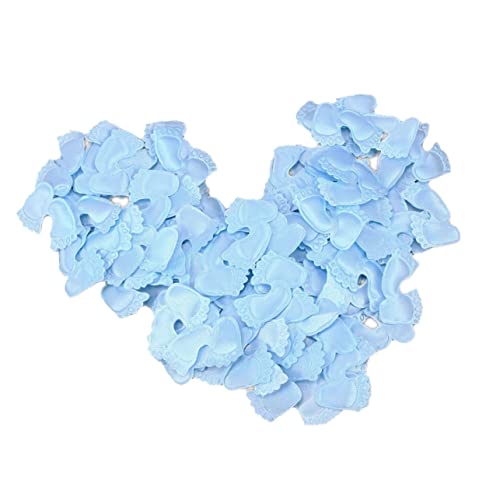 BESPORTBLE 100 Stück Konfetti Fußform Tischdeko Für Shower - Babyparty Und Kindergeburtstag – Blau - 3D Streudeko Für Festliche Anlässe von BESPORTBLE