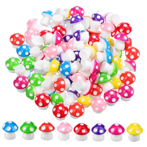 BESPORTBLE 100 Stück Mini Pilzfiguren aus Resin Mikro Dekoration für Garten Puppenhaus und Aquarien Vielseitige Miniaturfiguren für Bastelprojekte und von BESPORTBLE
