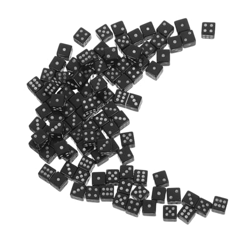 BESPORTBLE 100 Stück Mini Schwarze Würfel Kleine Würfel für Brettspiele Partyspiele und Tabletop Gaming mit Lesbaren Punkten für Familien und Mathe Lernen von BESPORTBLE