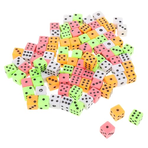 BESPORTBLE 100 Stück Mini Seitige Würfel Set Bunte Kunststoff Würfel für Brettspiele Lernen und Bastelprojekte Tragbare Spielwürfel Familienfeiern und Partys von BESPORTBLE