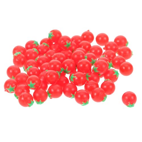 BESPORTBLE 100 Stück Miniatur Kirschtomaten Realistische Kunst Tomaten Puppenhaus Deko Kleine Gemüsefiguren Für Rollenspiel Kreatives Lernen von BESPORTBLE