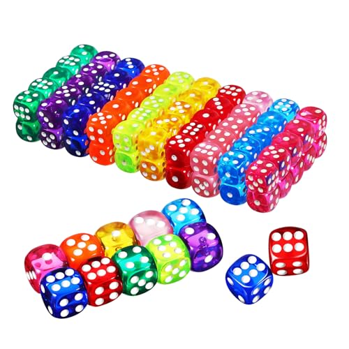 BESPORTBLE 100 Stück Teiliges Bunte Acrylwürfel mit Abgerundeten Ecken für Unterricht Spiele Party Inklusive Aufbewahrungsbox Sicher Vielseitig für Brett Lernspiele von BESPORTBLE