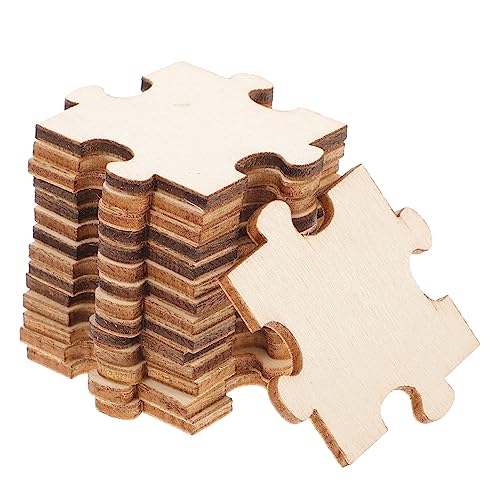 BESPORTBLE 100 Stück Teiliges Holzpuzzle zum Bemalen Blanko Puzzle Teile aus Naturbelassenem Holz Kreatives DIY Bastelspiel für Fantasie und Feinmotorik von BESPORTBLE