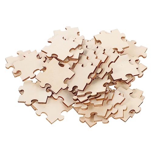 BESPORTBLE 100 Stück Teiliges Holzpuzzle zum Selbstgestalten Unbemalte Puzzle Teile aus Naturholz für DIY Bastelprojekte Malspaß Fördert Kreativität und Handfertigkeit Vielseitig für von BESPORTBLE
