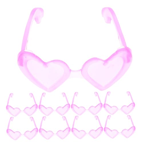 BESPORTBLE 100 Stück Teiliges Mini Puppenbrillen aus Kunststoff Liebevolle Herzform Robust und Bequem als Kindergeburtstagsgeschenk Vielseitiges Zubehör für Puppen zum Basteln von BESPORTBLE