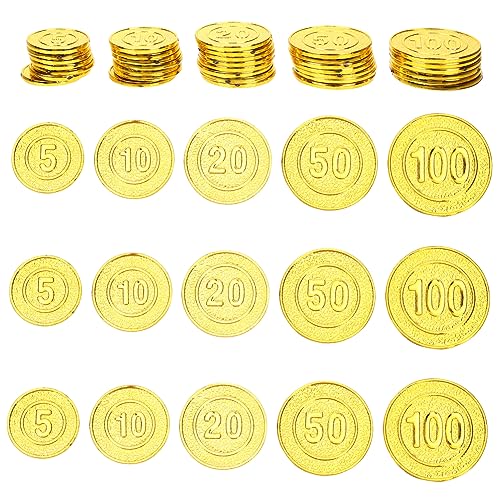 BESPORTBLE 100 Stück Teiliges Piratenmünzen Set Realistische Spielgeld Schatzmünzen aus Kunststoff für Kindergeburtstag Piratenparty Dekoration und Spielspaß von BESPORTBLE