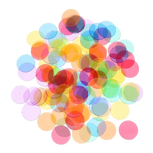 BESPORTBLE 100 Stück Transparente Runde Spielchips Abs Kunststoff Zählchips für Bingo Spielzubehör Mathematik Lernspiel Zubehör Langlebig Sicher Glatte Oberfläche von BESPORTBLE