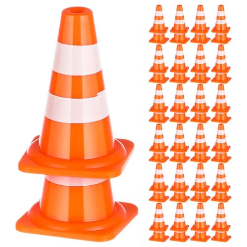 BESPORTBLE 100 Stück Verkehrsspielzeug Kognitives Spielbaukegel Straßenbarrikaden Barrikaden Mini Verkehrsbau Miniatur Verkehrskegel Straßenbarriere Orangefarbener von BESPORTBLE