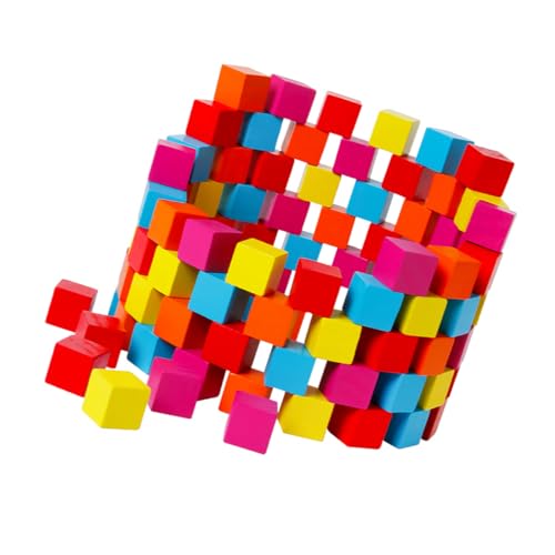 BESPORTBLE 100Stücke Farbige Holzbausteine Für Lernspielzeug Zur Frühkindlichen Für Kreatives Und Sowie Formunterscheidung von BESPORTBLE