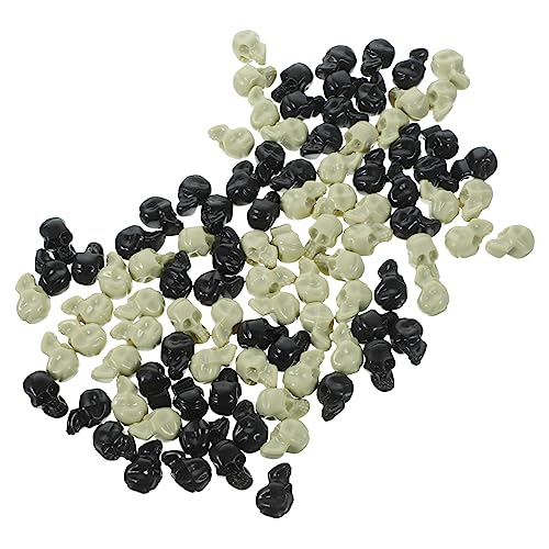 BESPORTBLE 100Stücke Halloween Schädel Kopf Deko Gruselige Plastik Schädel Für Partys DIY Dekoration Horrorstimmung Und Wohnungsdeko Und Naturfarbe von BESPORTBLE