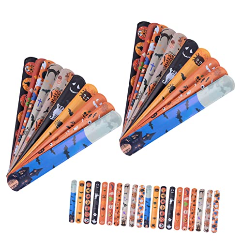 BESPORTBLE 100Stücke Halloween Slap Armbänder für Lustige Party Requisiten mit Zufälligen Mustern für Halloween Feiern und Geburtstagsgeschenke von BESPORTBLE
