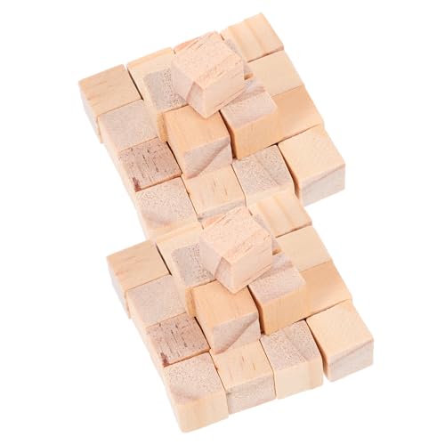 BESPORTBLE 100Stücke Holzbausteine Aus Massivem Holz Quadratische Würfelblöcke Pädagogische Spielzeuge Für Kreatives Bauen Und Stacking Spiele Für Vorschulkinder von BESPORTBLE