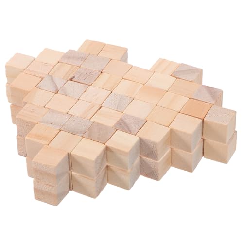BESPORTBLE 100Stücke Kleine Holzbausteine Pädagogische Würfelblöcke für Langlebiges Kreativität und Farberkennung Interaktives Eltern von BESPORTBLE