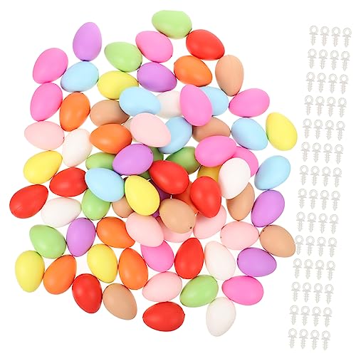 BESPORTBLE 100Stücke Leere Plastikeier Für Osterdeko Und Bastelprojekte Große Simulation Eier Bunten Farben Zubehör Für Kinderhandwerk Und Kreative DIY von BESPORTBLE