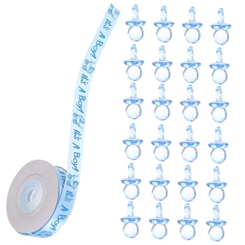 BESPORTBLE 100Stücke Mini Für Babyparty Transparente Mit Blauem Satinband Für Dekoration Babyparty Spiele Und Geschenktüten von BESPORTBLE