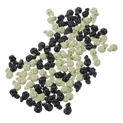 BESPORTBLE 100Stücke Mini Plastik Deko Halloween Schädel Kopf Kunsthandwerk Für Gruselige Partys Lebensnahe Mini Skelett Dekoration Für Garten Für DIY von BESPORTBLE