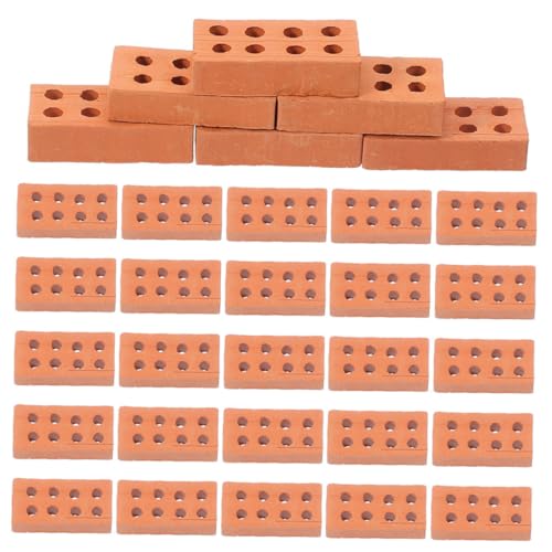 BESPORTBLE 100Stücke Miniaturziegel DIY Gefälschte Ziegelsteine Für Landschaftsbau Für Sandkasten Und Modelle Mini Bausteine Für Kreative Bastelprojekte von BESPORTBLE