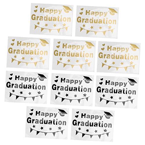 BESPORTBLE 10Stücke Abschlussfeier Ballon Aufkleber Dekorative Party Aufkleber Mit Graduation Design Für Feierliche Anlässe Und Festlichkeiten von BESPORTBLE