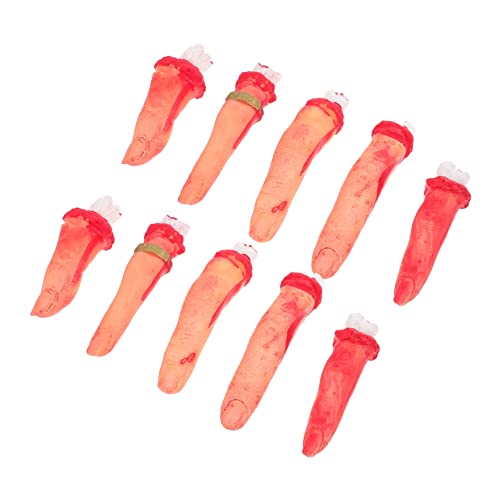 BESPORTBLE 10Stücke Blutige Finger Requisiten Für Halloween Gruselige Finger Für Halloween Partys Und Dekorationen Für Spukhäuser Und Halloween Events von BESPORTBLE
