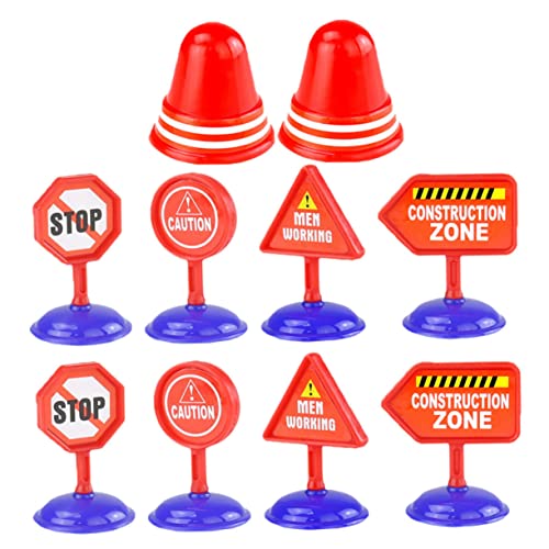 BESPORTBLE 10Stücke DIY Verkehrszeichen Straßenkegel Für Robuste Simulation Verkehrszeichen Für Verkehrserziehung Und Spielteppichgestaltung Designs Für Kreative Spiele von BESPORTBLE