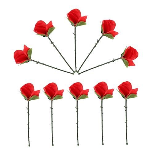 BESPORTBLE 10Stücke Faltbare Rosen Zaubertricks Magische Requisiten für Bühnenaufführungen Bars Partys und Straßenzauberei Elegante Illusionen mit Roter Seidenblume BESPORTBLE 10Stücke Faltbare Rosen Zaubertricks Magische Requisiten für Bühnenaufführungen Bars Partys und Straßenzauberei Elegante Illusionen mit Roter Seidenblume von BESPORTBLE