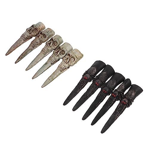 BESPORTBLE 10Stücke Gruselige Hexenfingernägel Fake Fingernägel Für Halloween Kostüm Cosplay Requisiten Zombie Fingernägel Hexen Requisiten Für Parties Und Maskeraden von BESPORTBLE