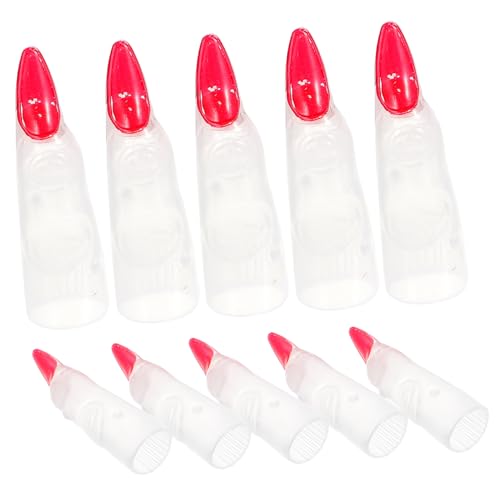 BESPORTBLE 10Stücke Halloween Hexenfinger Nagelabdeckungen Glühende Kostümrequisiten Für Cosplay Und Scherze Gruselige Fingernägel Für Halloween Dekoration von BESPORTBLE