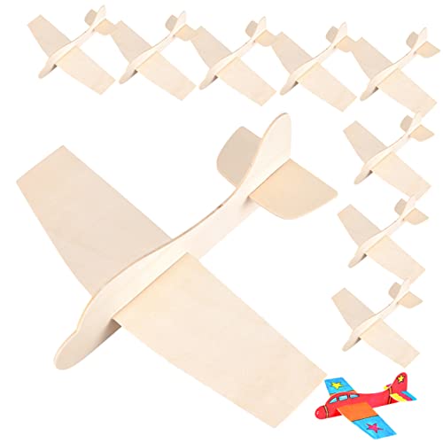 BESPORTBLE 10Stücke Holz Flugzeug Modell Bausatz DIY Flugzeuge Zum Bemalen Für Kreatives Bastelset Für Jungen Und Perfektes Für Kleine Flugzeugliebhaber von BESPORTBLE